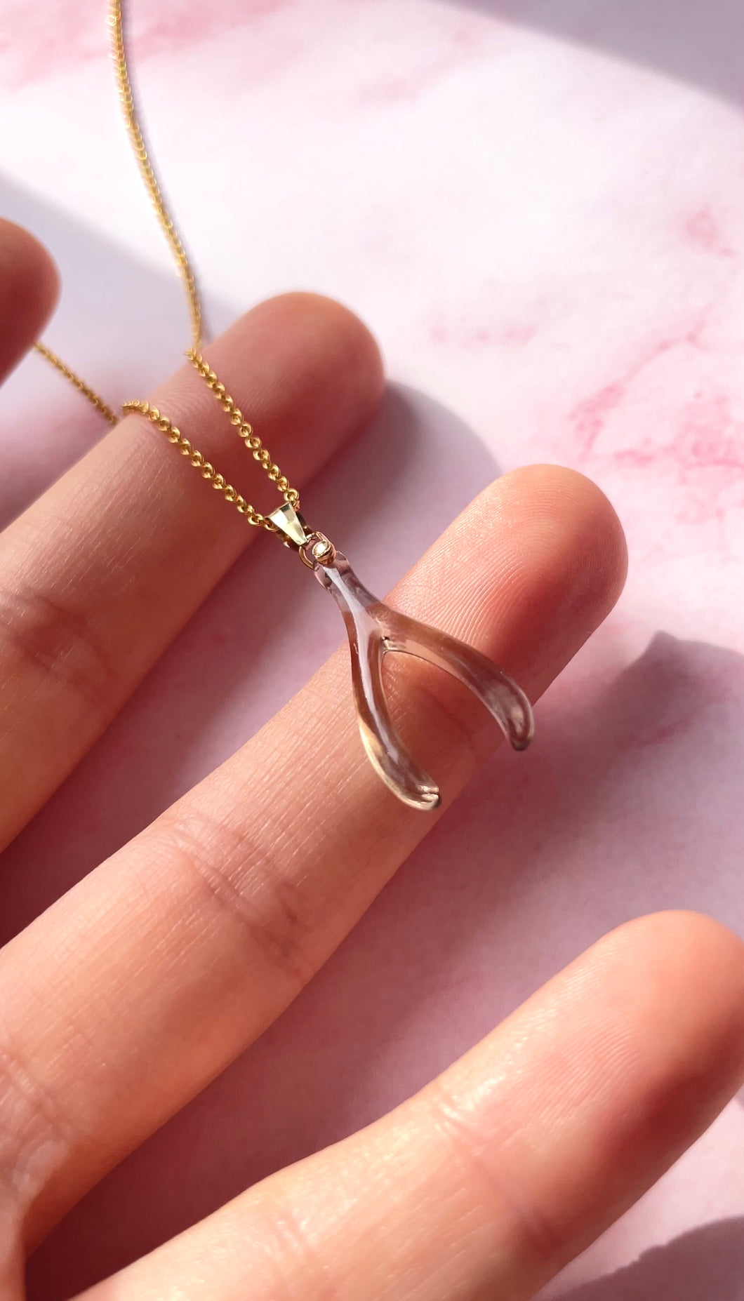 Smoky Quartz Wishbone (Gold Filled)