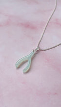 Load image into Gallery viewer, Peruvian Blue Opal Wishbone (Sterling Silver)
